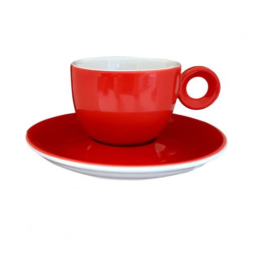 Rondo Kaffee 15 cl. SET, schlicht und die Tasse mit weißer Innenseite und roter Außenseite